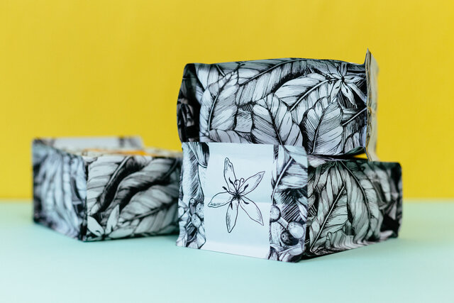 sweet bloom packaging with Laurel's illustrations