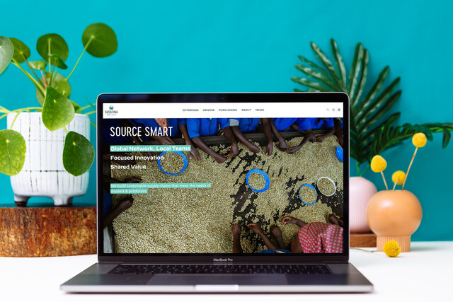Sucafina website on a laptop