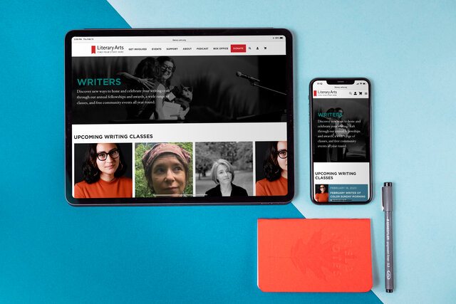 Literary Arts website on iPad