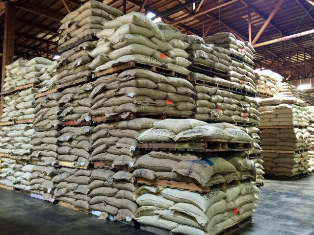 Interior of Royal's coffee warehouse