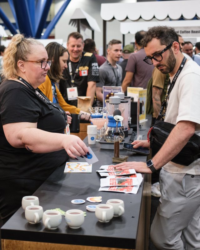 Swiss water booth in action