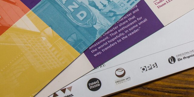 Needmore Logo on Literary Arts Brochure