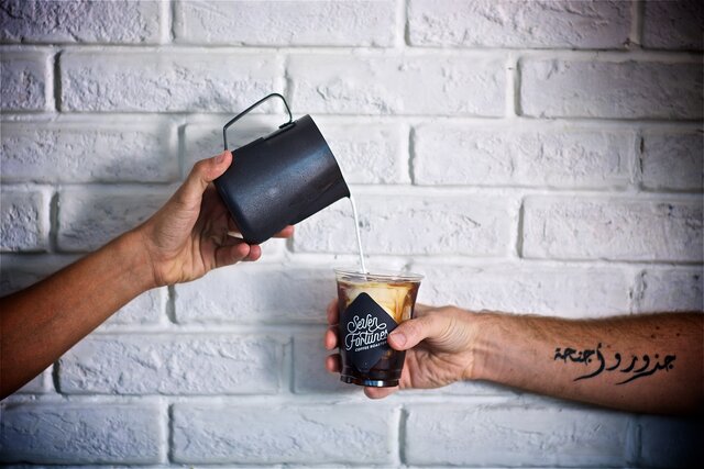 pouring coffee