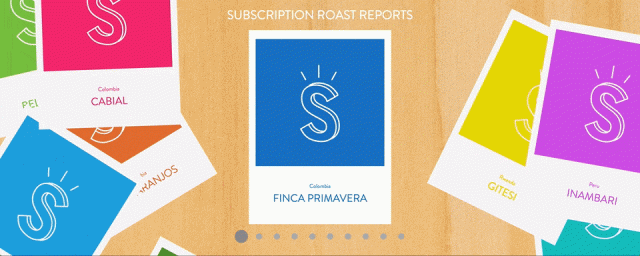 Animation of the card sorting capability on the Supercrown Coffee website