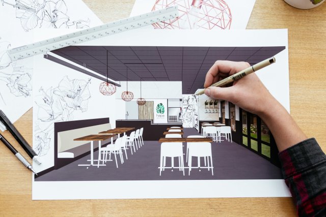 Hapa interior design drawings by Needmore Designs