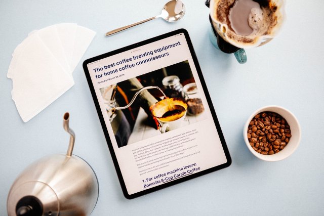 Example of Coffee Bros. blog page