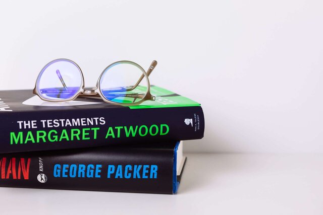 Literary Arts books with glasses