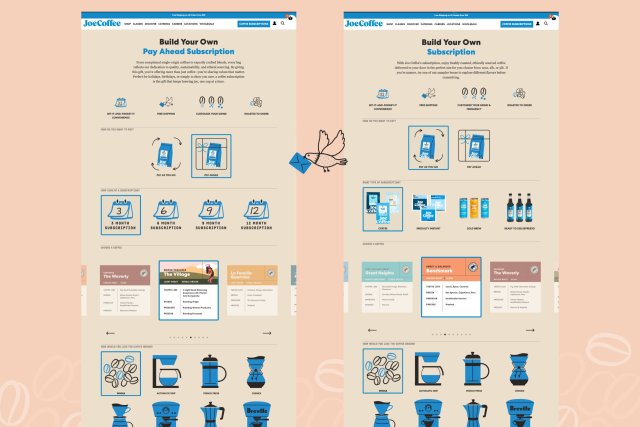 Joe Coffee subscription builder