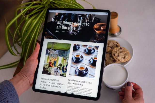 Blog page home on an iPad