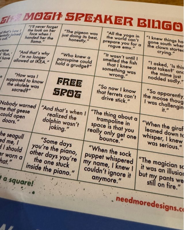 The Moth Bingo! ad