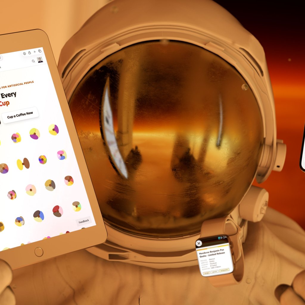 Astronaut with Unpacking Coffee