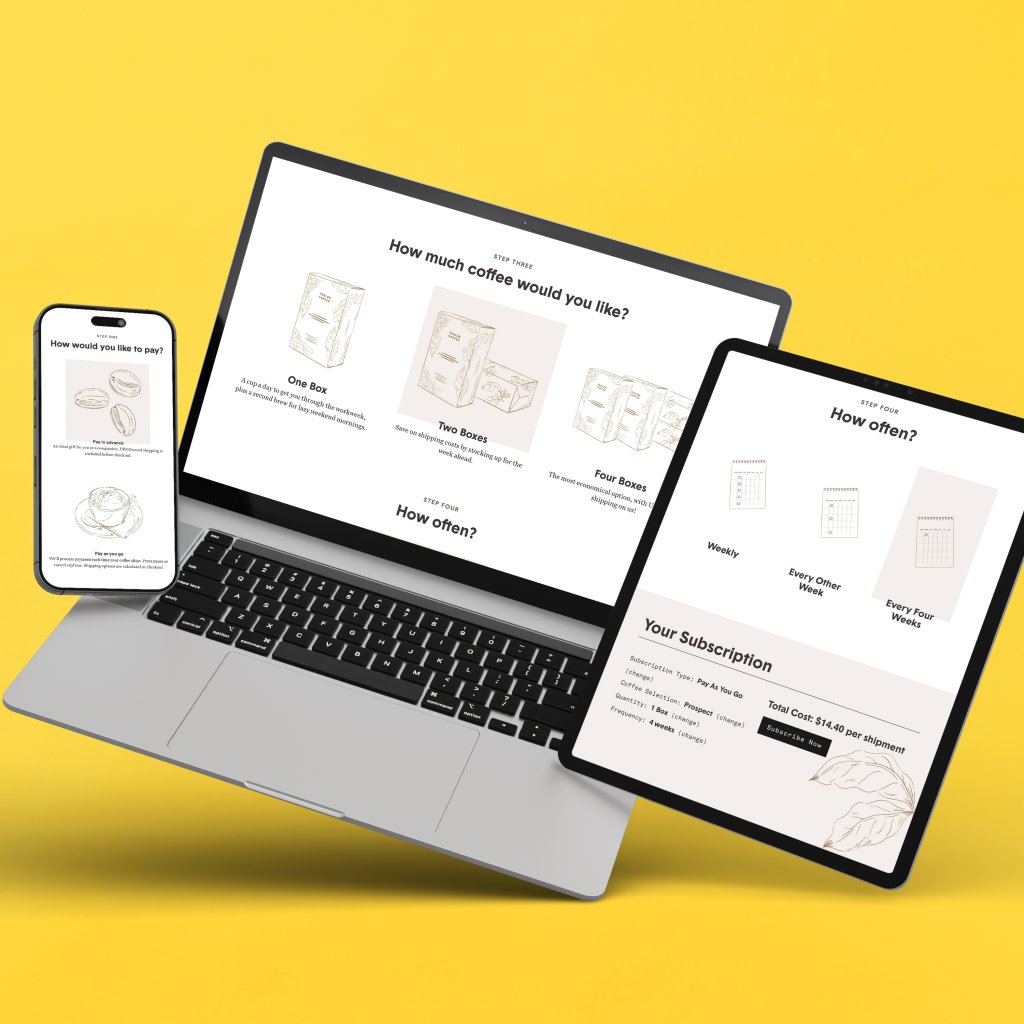responsive versions of the parlor subscription page