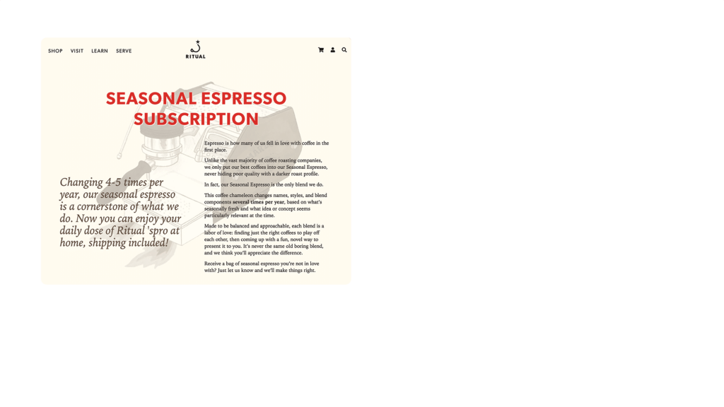 subscription page