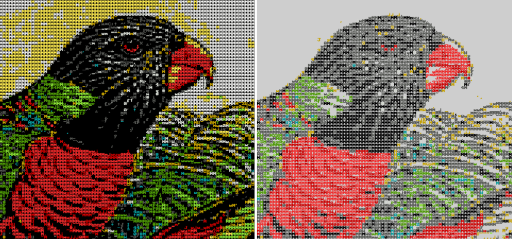 Blue headed lory ascii fg only samples 2