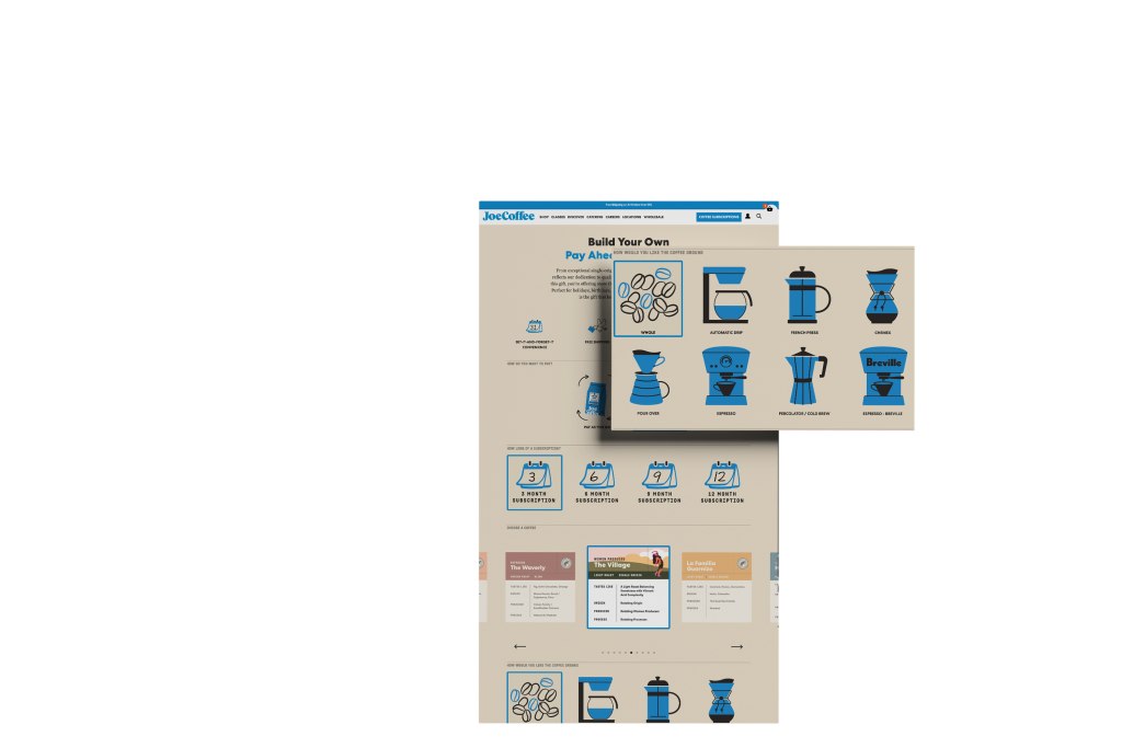 joe subscription builder screenshot