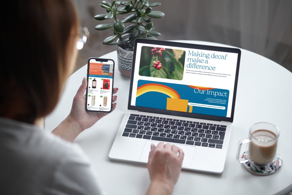 You can look at the impact information on the Swiss Water site while ordering coffee from your phone!