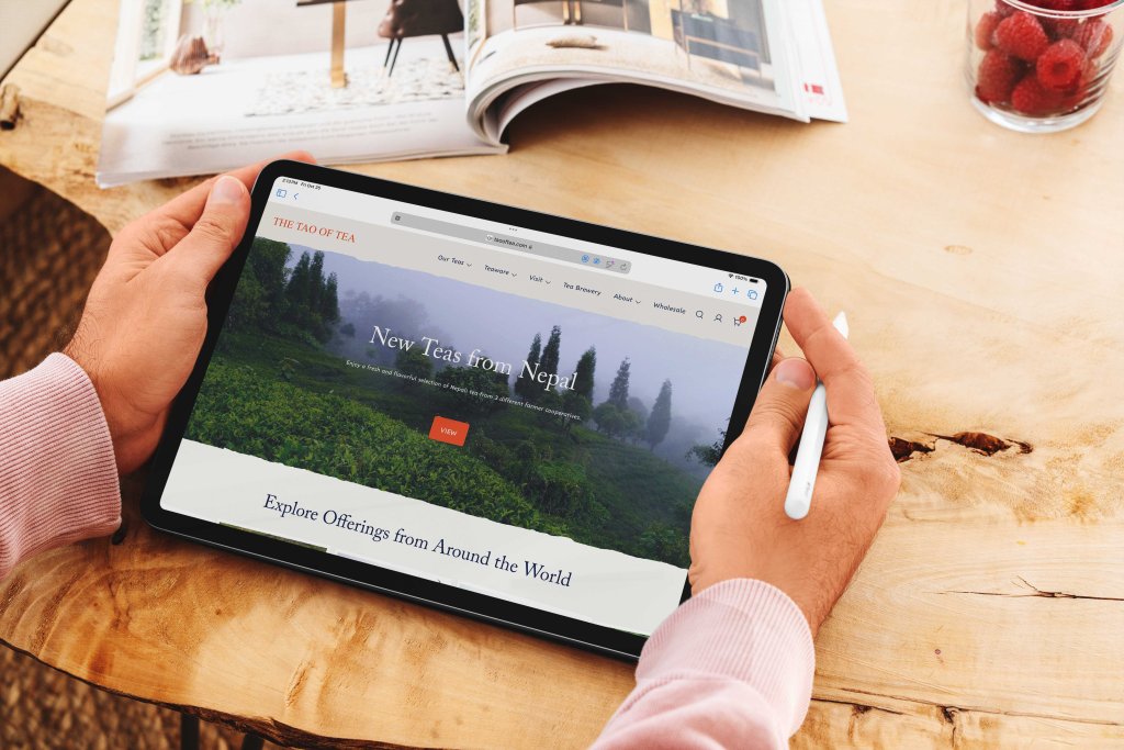 Tao of Tea website on an iPad
