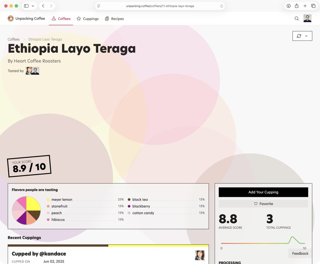 Unpacking Coffee page