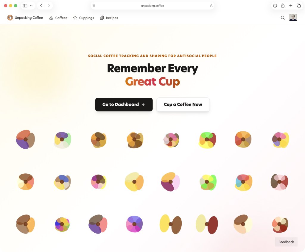 Unpacking Coffee Home Page