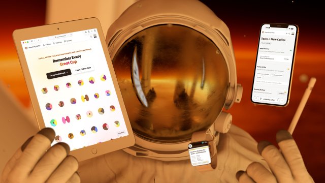 Astronaut with Unpacking Coffee