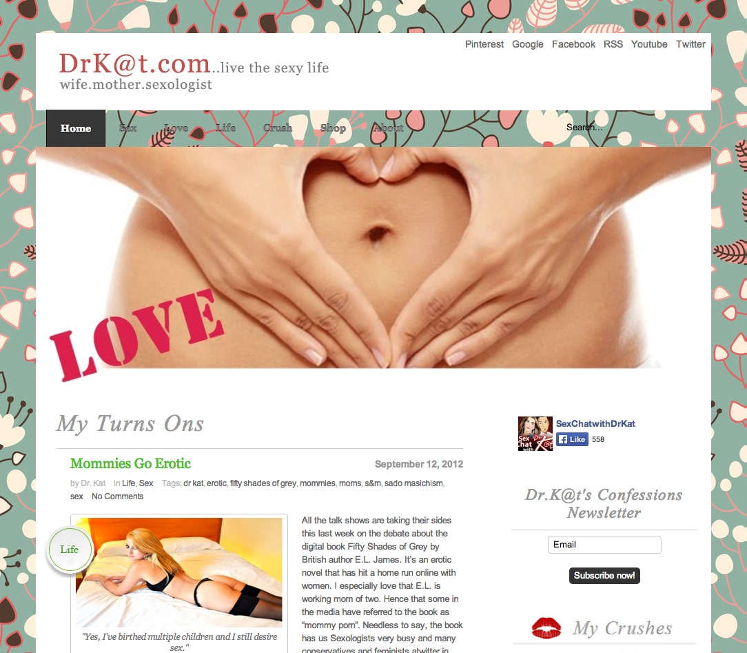 Dr. Kat Old Website Design