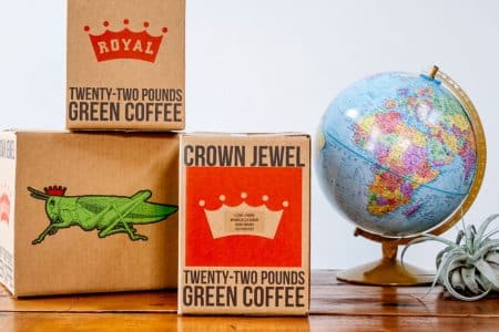 A trio of coffee boxes from Royal Coffee showcasing our brand refresh.