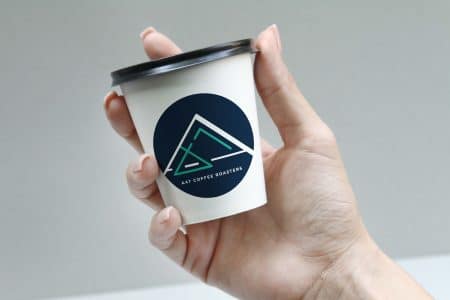 A47 logo on a to-go mug