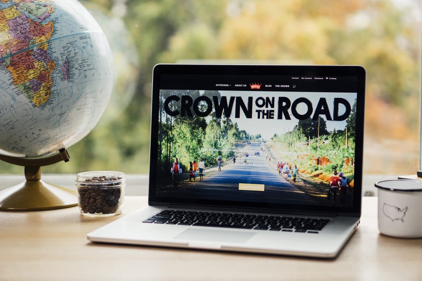 Royal Coffee website on laptop