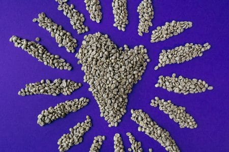 heart made of coffee beans