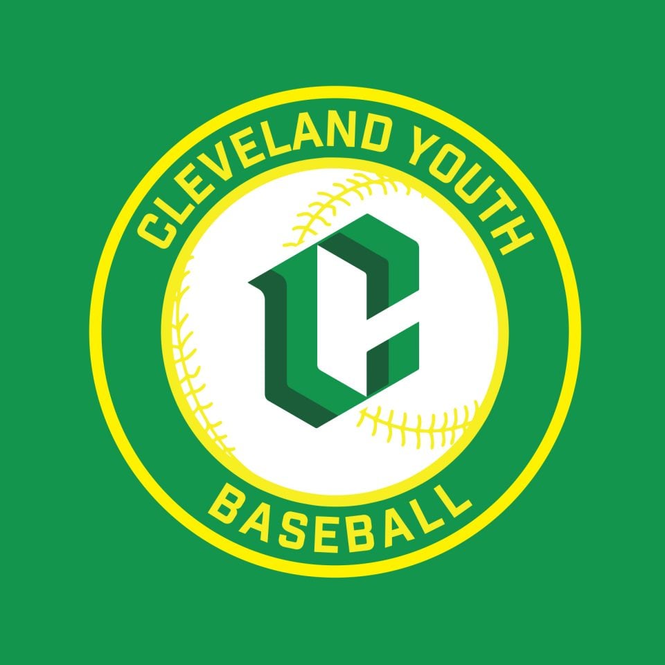 Cleveland Youth Baseball logo featuring a white baseball in center
