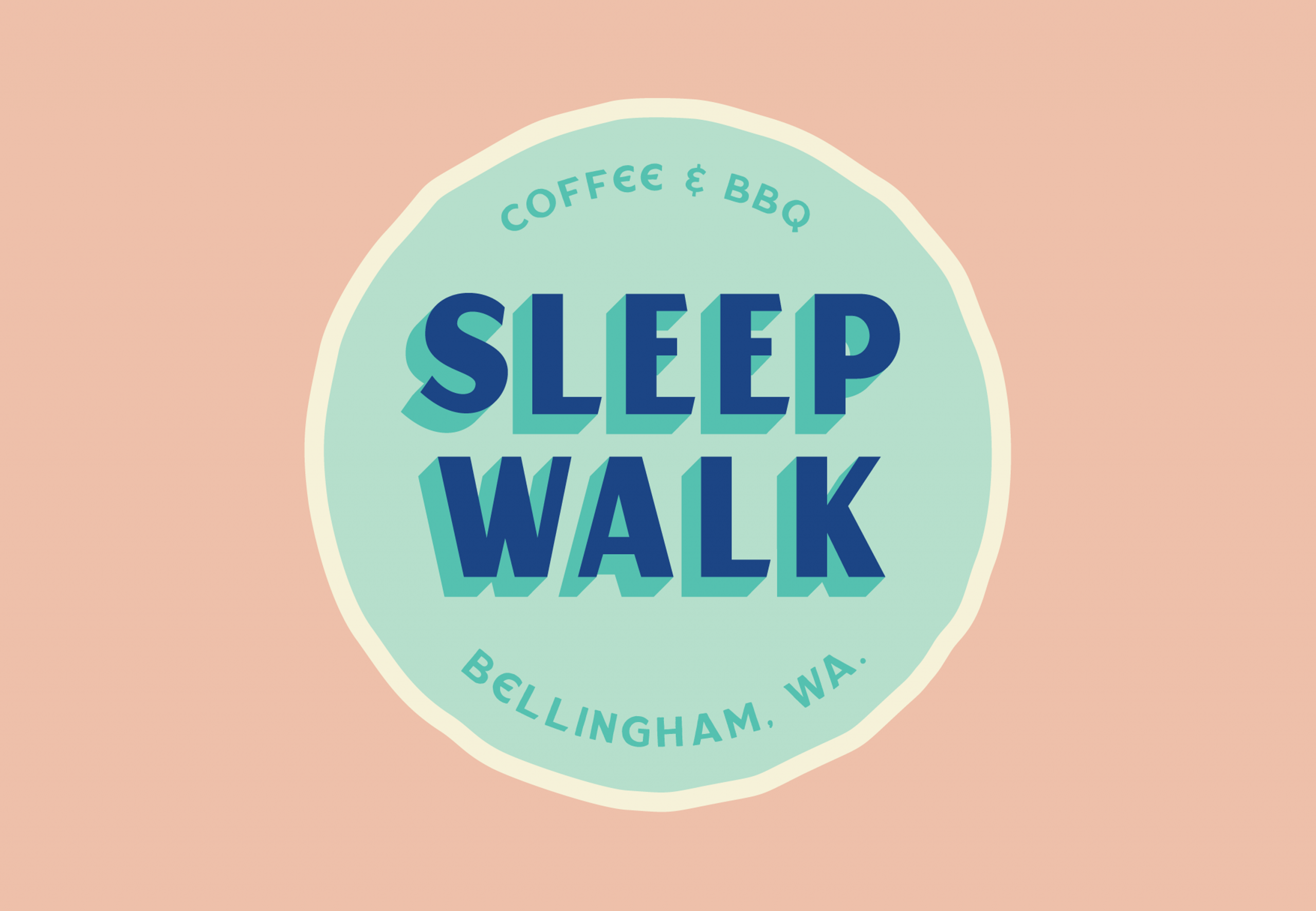 Sleepwalk Logo on peach background